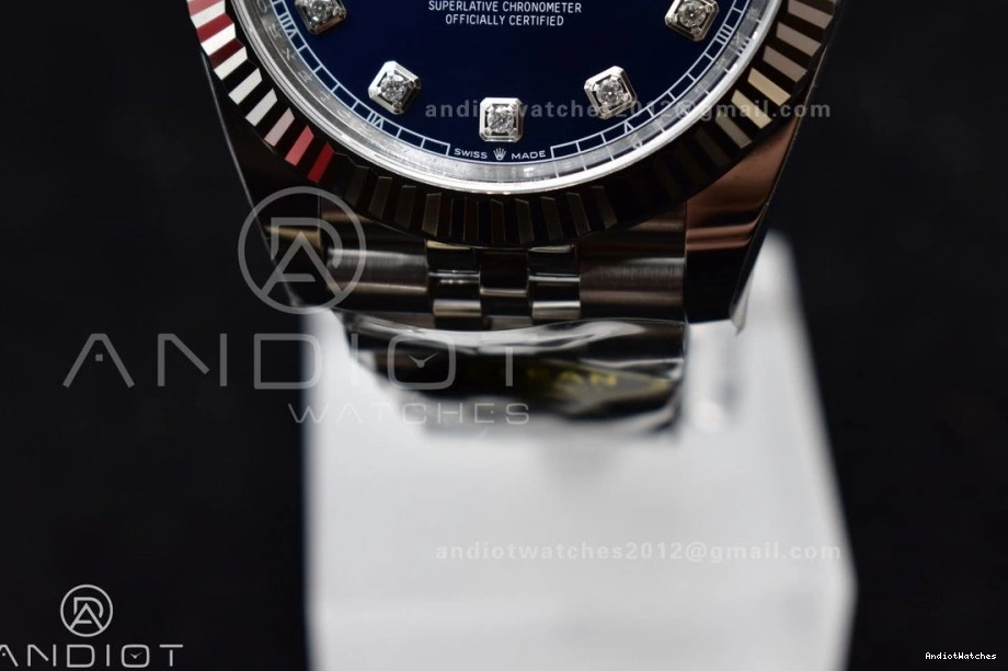 Clean 904L Jubilee Best 126334 Bracelet DateJust 41 Steel Diamonds VR On Dial 1:1 406 Neat SS Blue Edition 0102